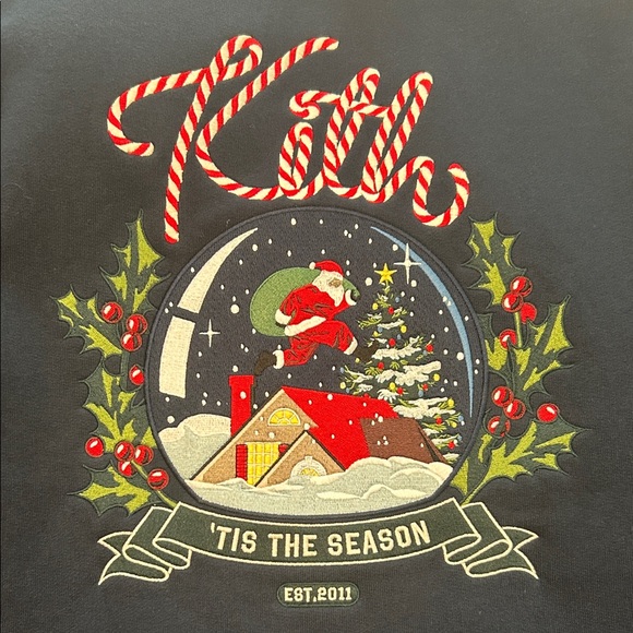 Kith Navy Kithmas Crewneck Sweater - Picture 2 of 3